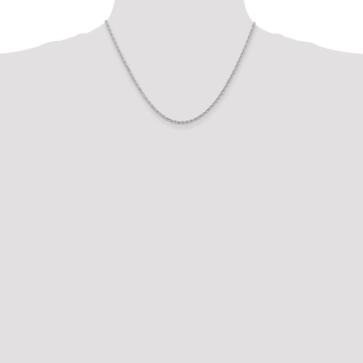 14k White Gold 2.25mm D/C Quadruple Rope Chain-WQT018-18