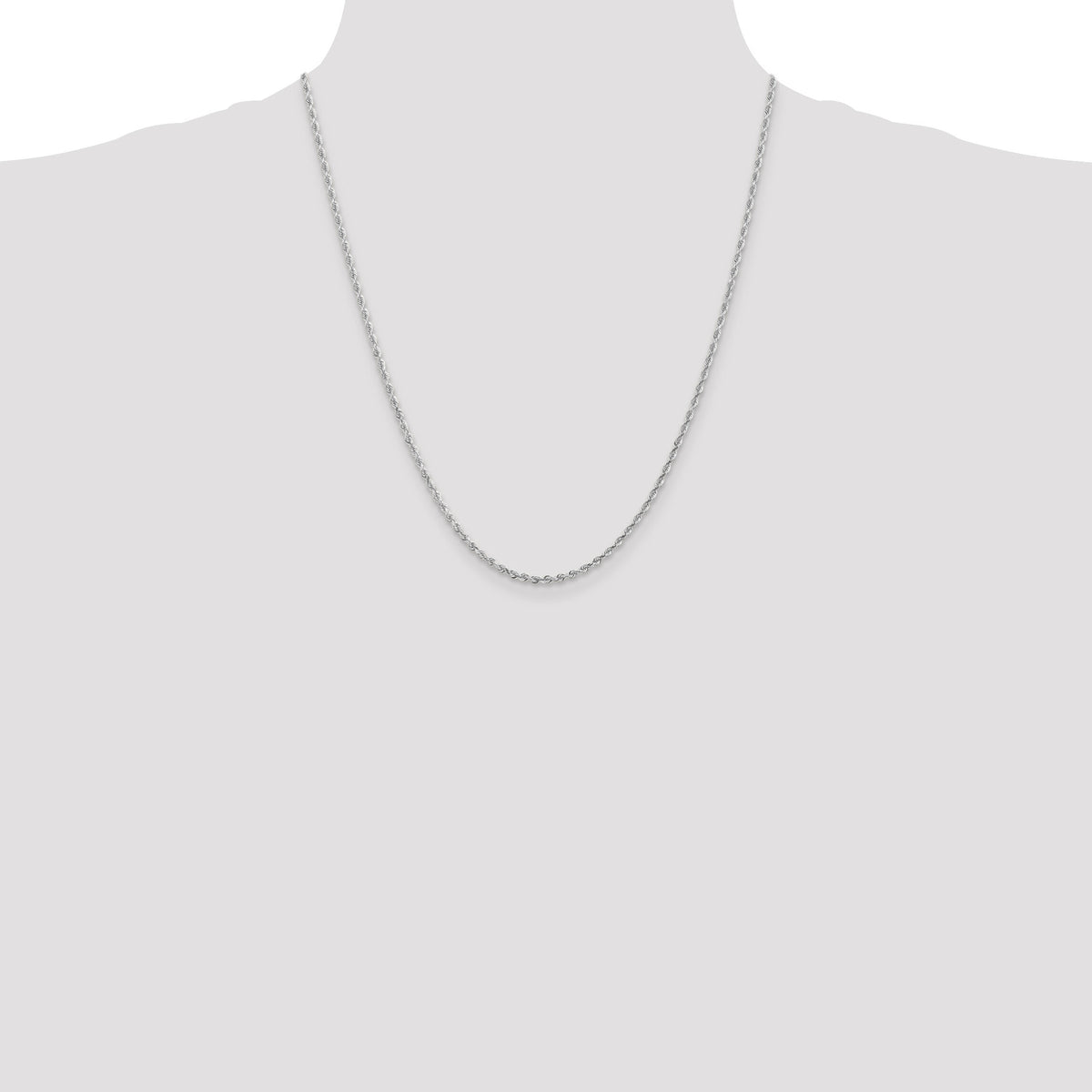 14k White Gold 2.25mm D/C Quadruple Rope Chain-WQT018-22