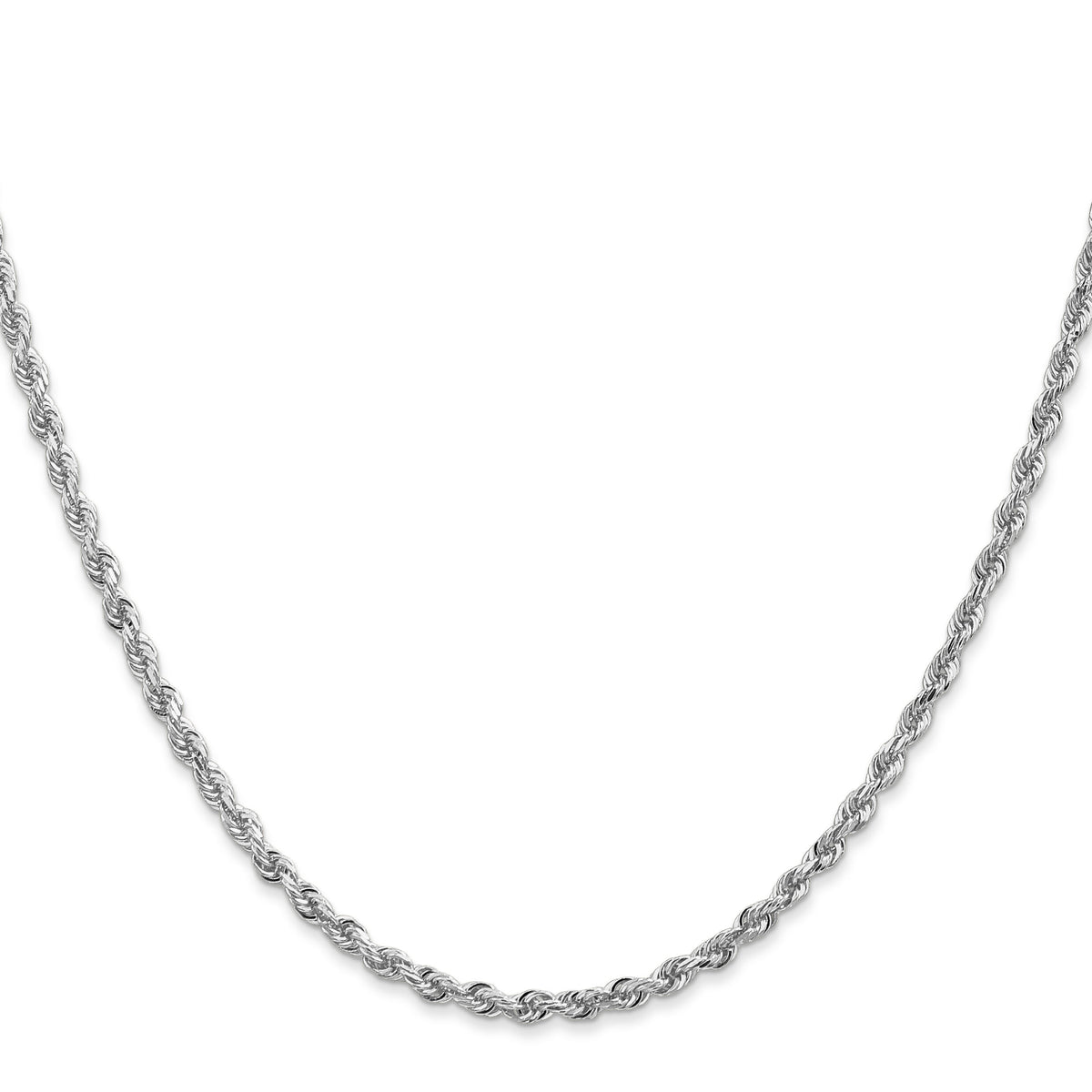 14k White Gold 2.75mm D/C Quadruple Rope Chain-WQT021-20