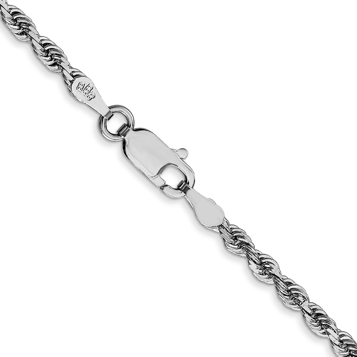 14k White Gold 2.75mm D/C Quadruple Rope Chain-WQT021-20