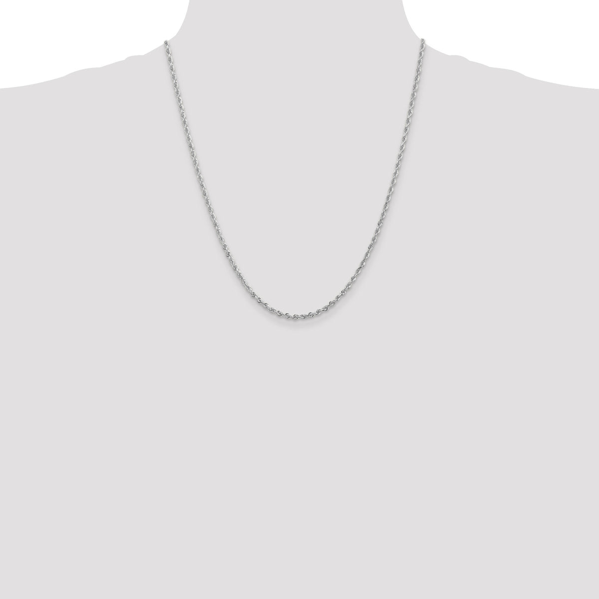 14k White Gold 2.75mm D/C Quadruple Rope Chain-WQT021-22