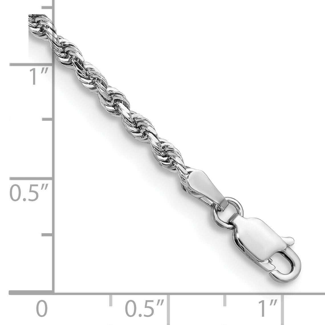 14k White Gold 2.75mm D/C Quadruple Rope Chain-WQT021-8