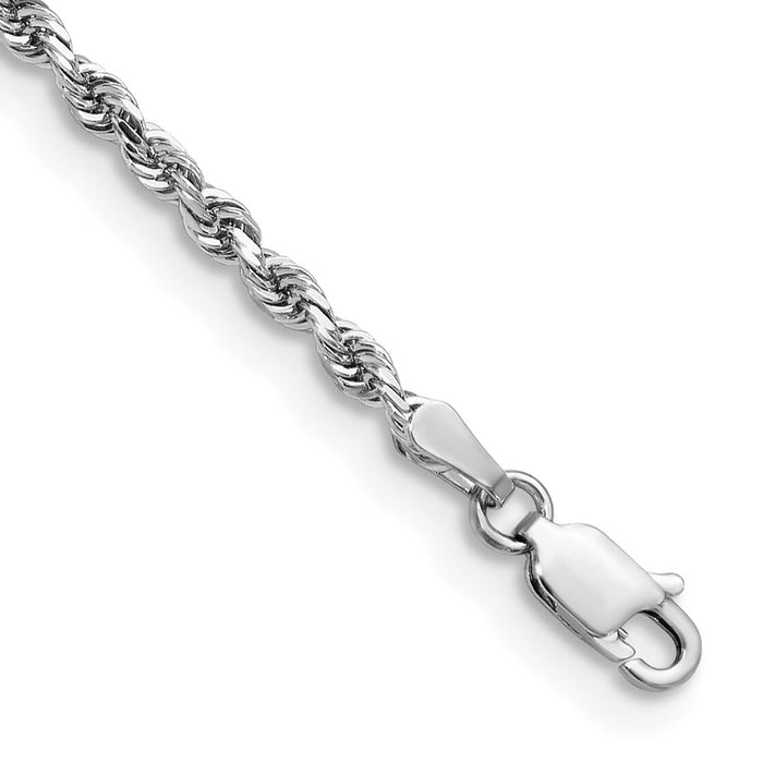 14k White Gold 2.75mm D/C Quadruple Rope Chain-WQT021-9