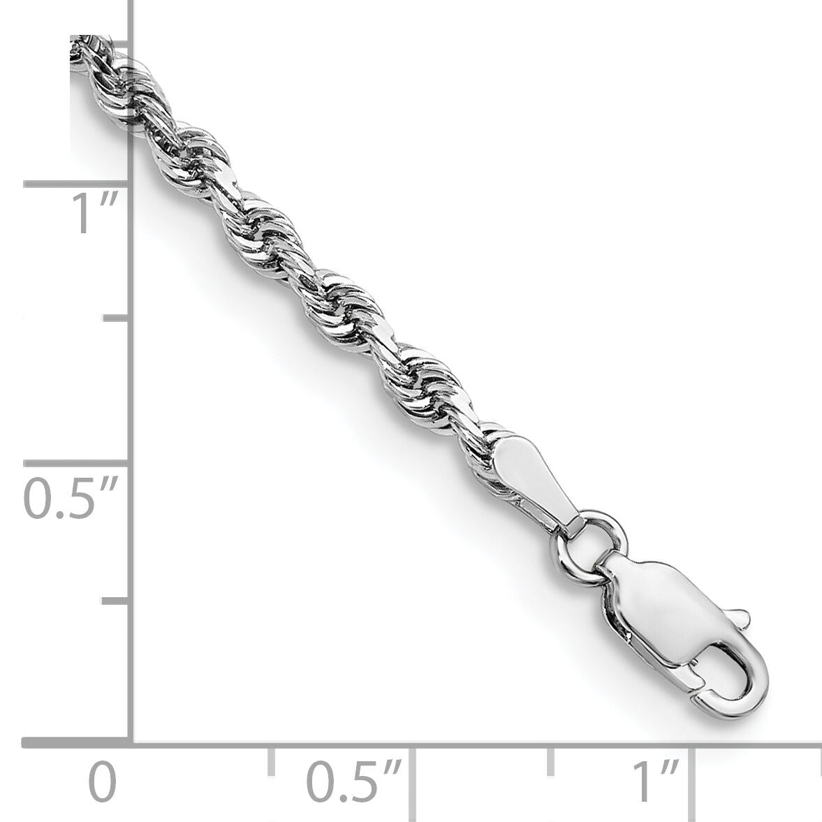 14k White Gold 3.0mm D/C Quadruple Rope Chain-WQT023-8