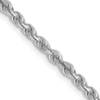 14k White Gold 3.0mm D/C Quadruple Rope Chain-WQT023-20