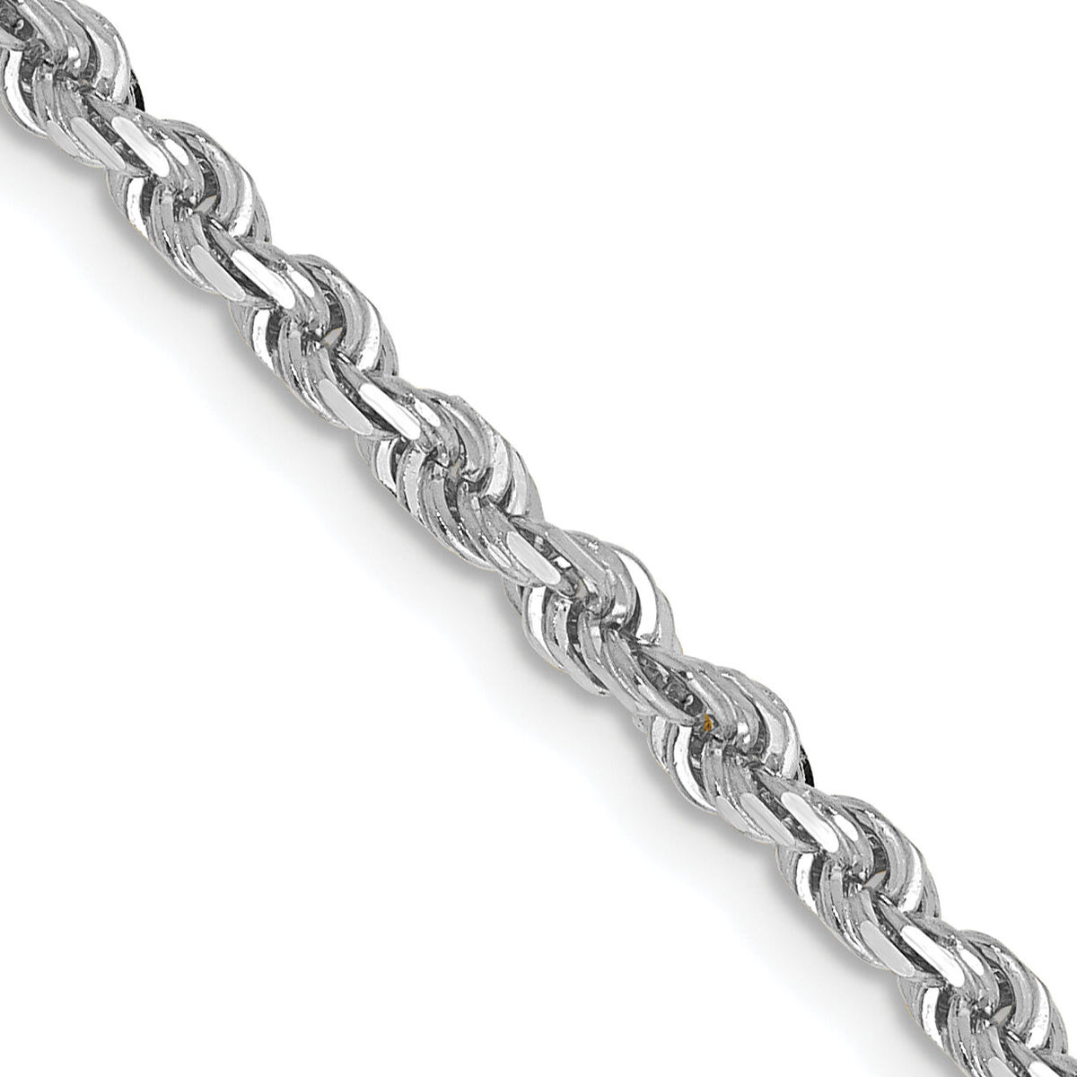 14k White Gold 3.0mm D/C Quadruple Rope Chain-WQT023-30