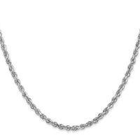 14k White Gold 3.35mm D/C Quadruple Rope Chain-WQT025-30