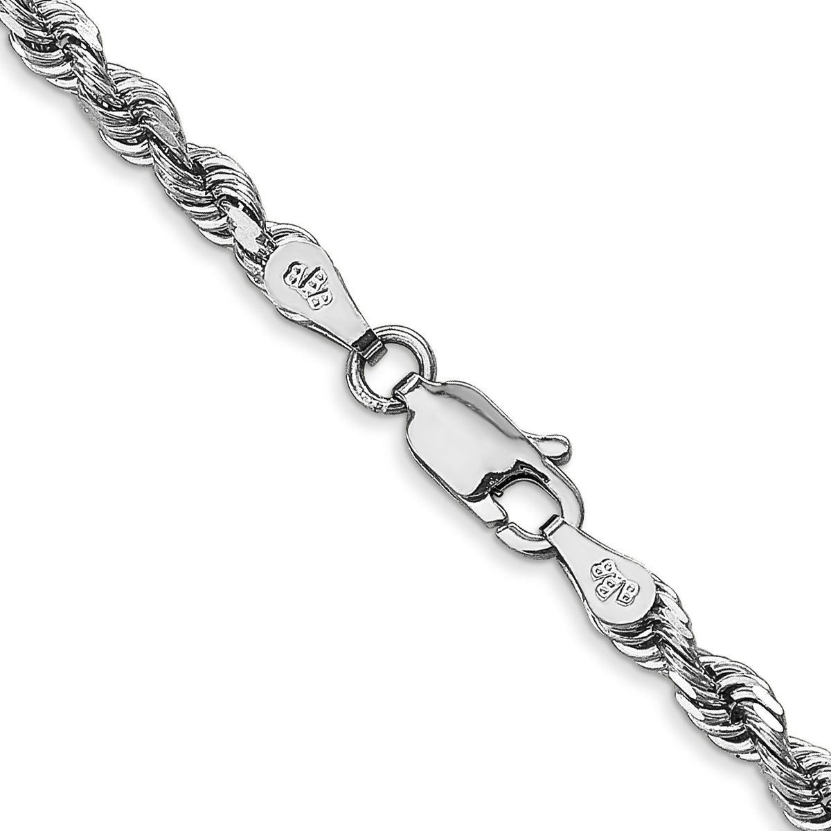 14k White Gold 3.35mm D/C Quadruple Rope Chain-WQT025-30
