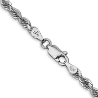 14k White Gold 3.35mm D/C Quadruple Rope Chain-WQT025-30