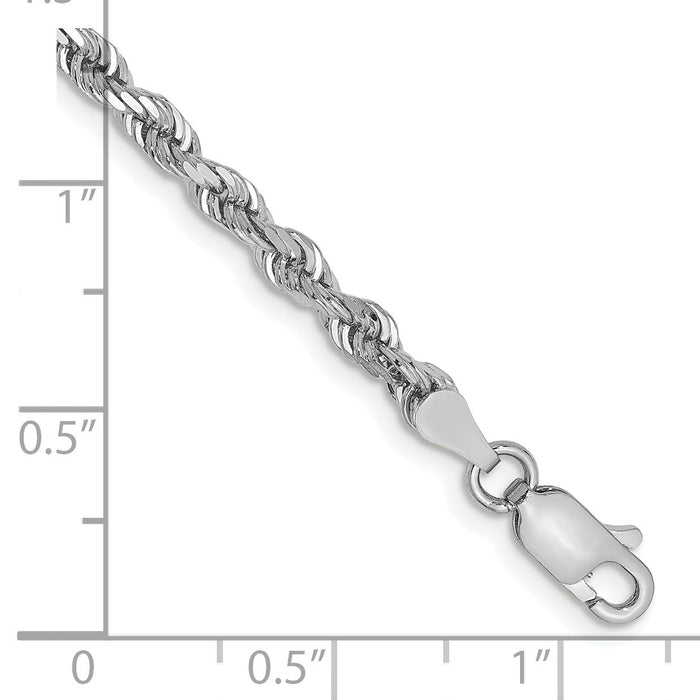 14k White Gold 3.35mm D/C Quadruple Rope Chain-WQT025-7