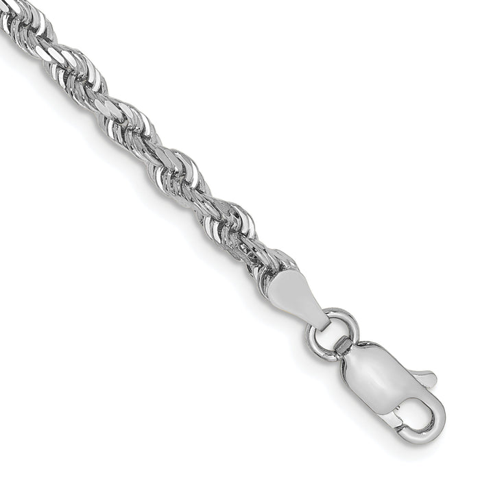 14k White Gold 3.35mm D/C Quadruple Rope Chain-WQT025-8