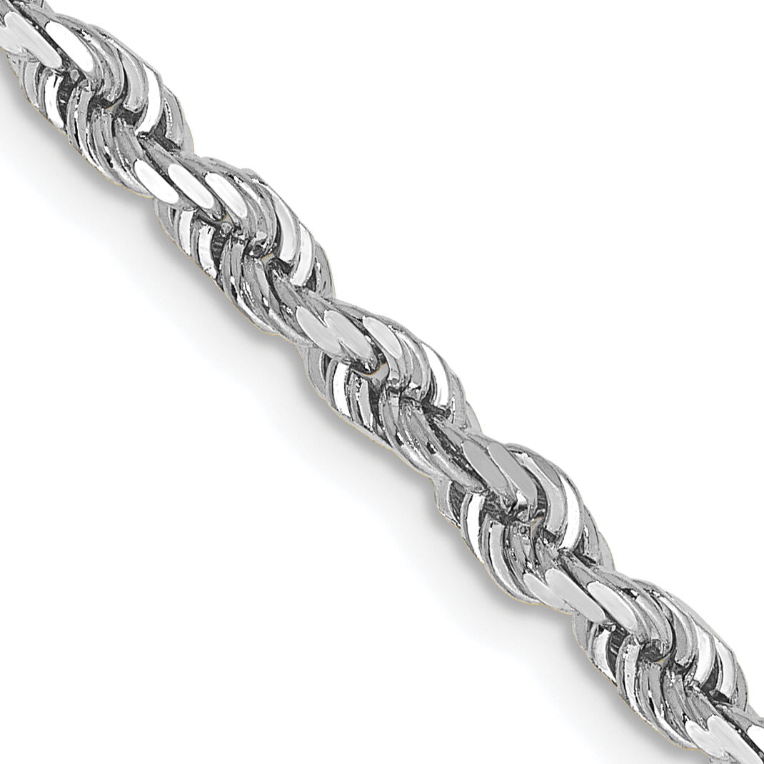 14k White Gold 3.35mm D/C Quadruple Rope Chain-WQT025-30