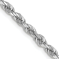 14k White Gold 3.35mm D/C Quadruple Rope Chain-WQT025-30