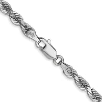14k White Gold 4mm D/C Quadruple Rope Chain-WQT030-22