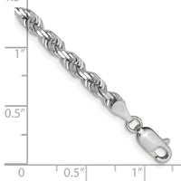 14k White Gold 4mm D/C Quadruple Rope Chain-WQT030-8