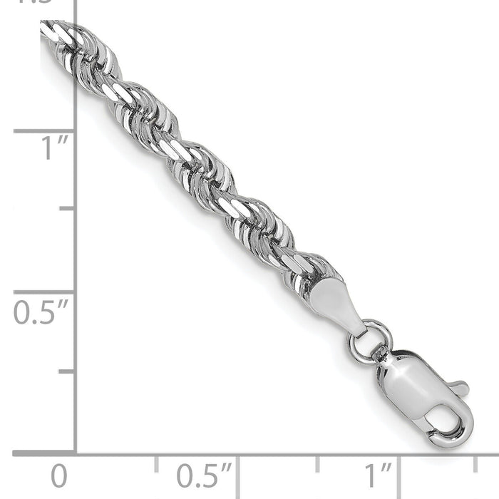 14k White Gold 4mm D/C Quadruple Rope Chain-WQT030-8