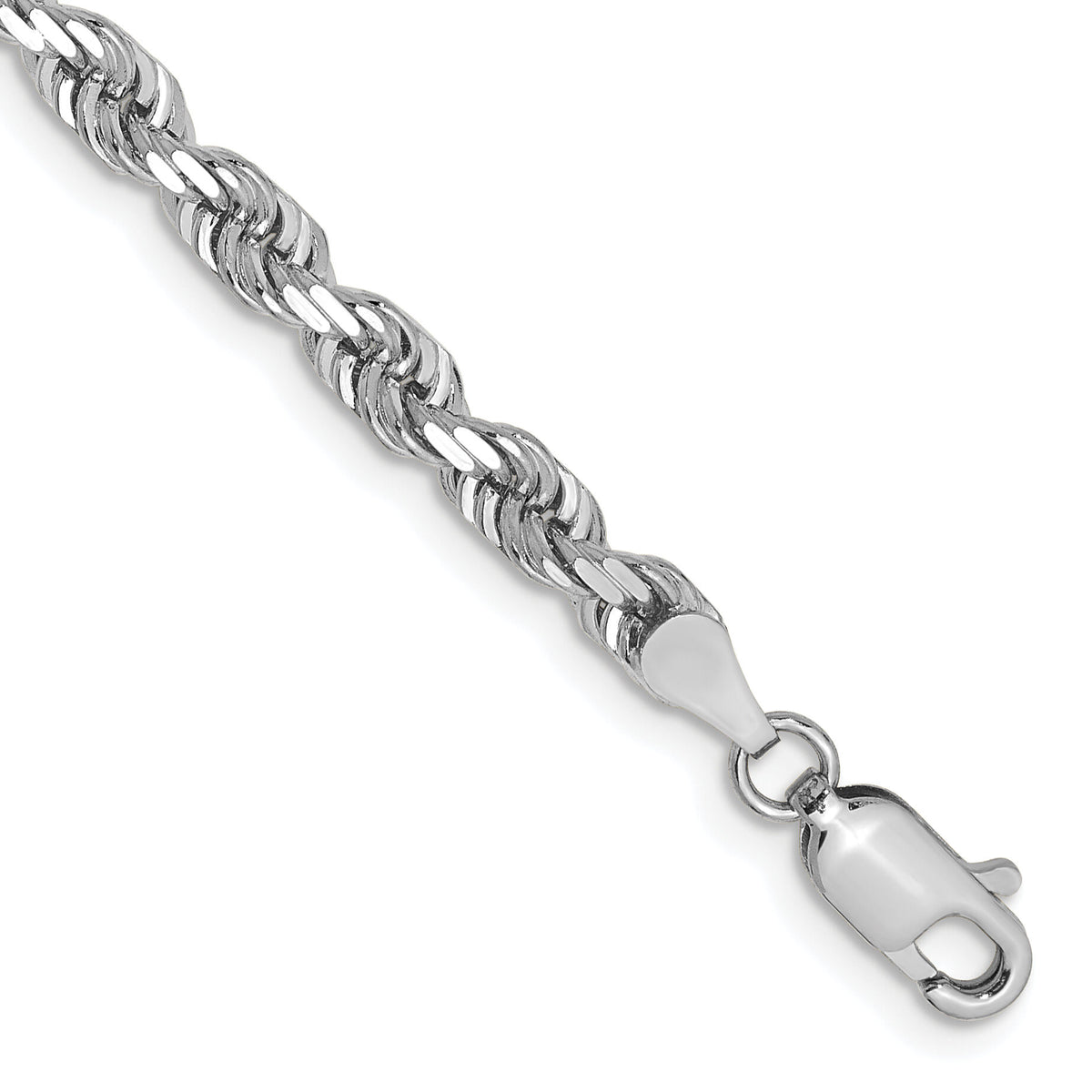 14k White Gold 4mm D/C Quadruple Rope Chain-WQT030-7