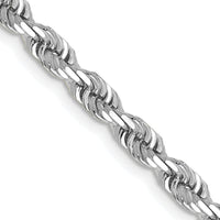 14k White Gold 4mm D/C Quadruple Rope Chain-WQT030-30