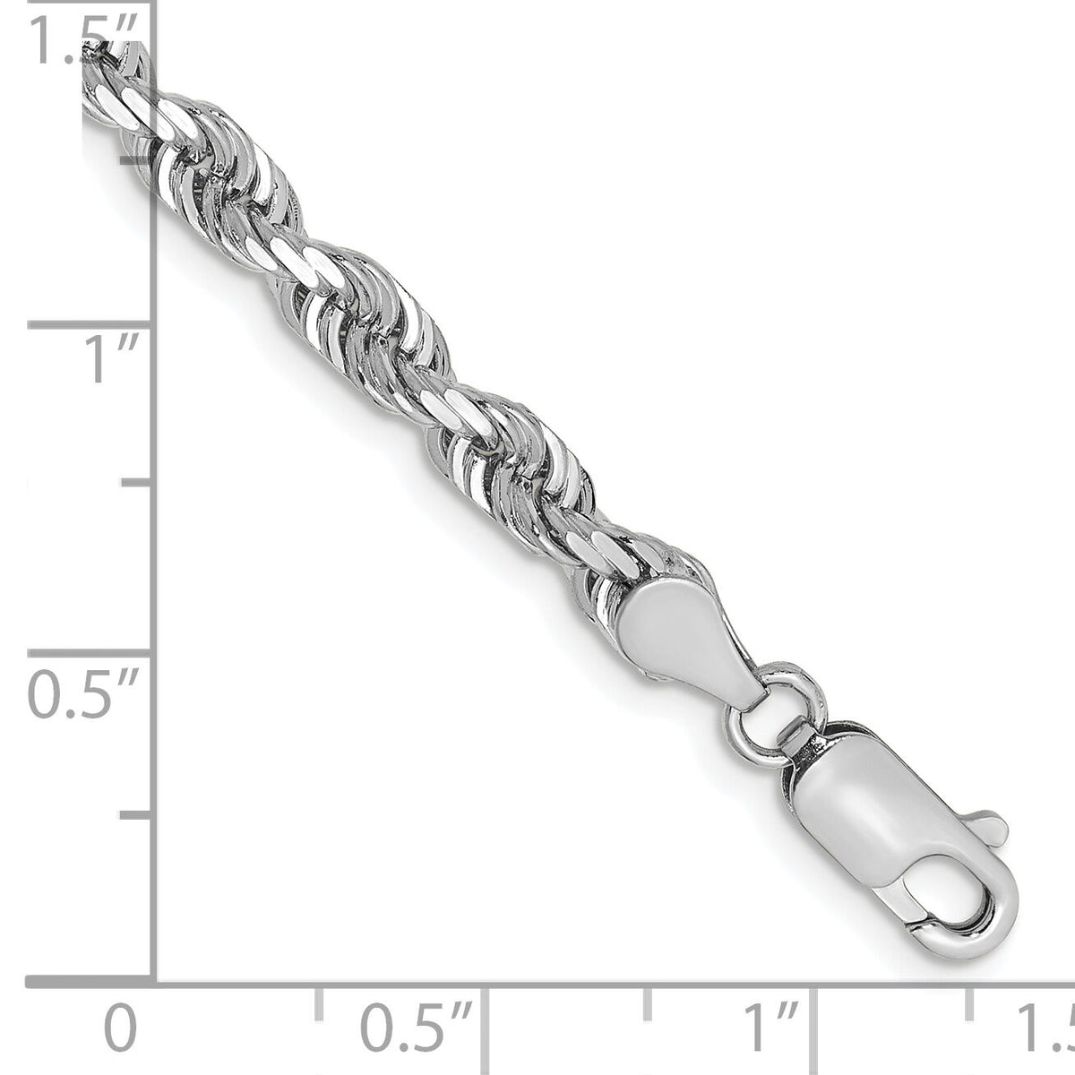 14k White Gold 4.5mm D/C Quadruple Rope Chain-WQT035-8