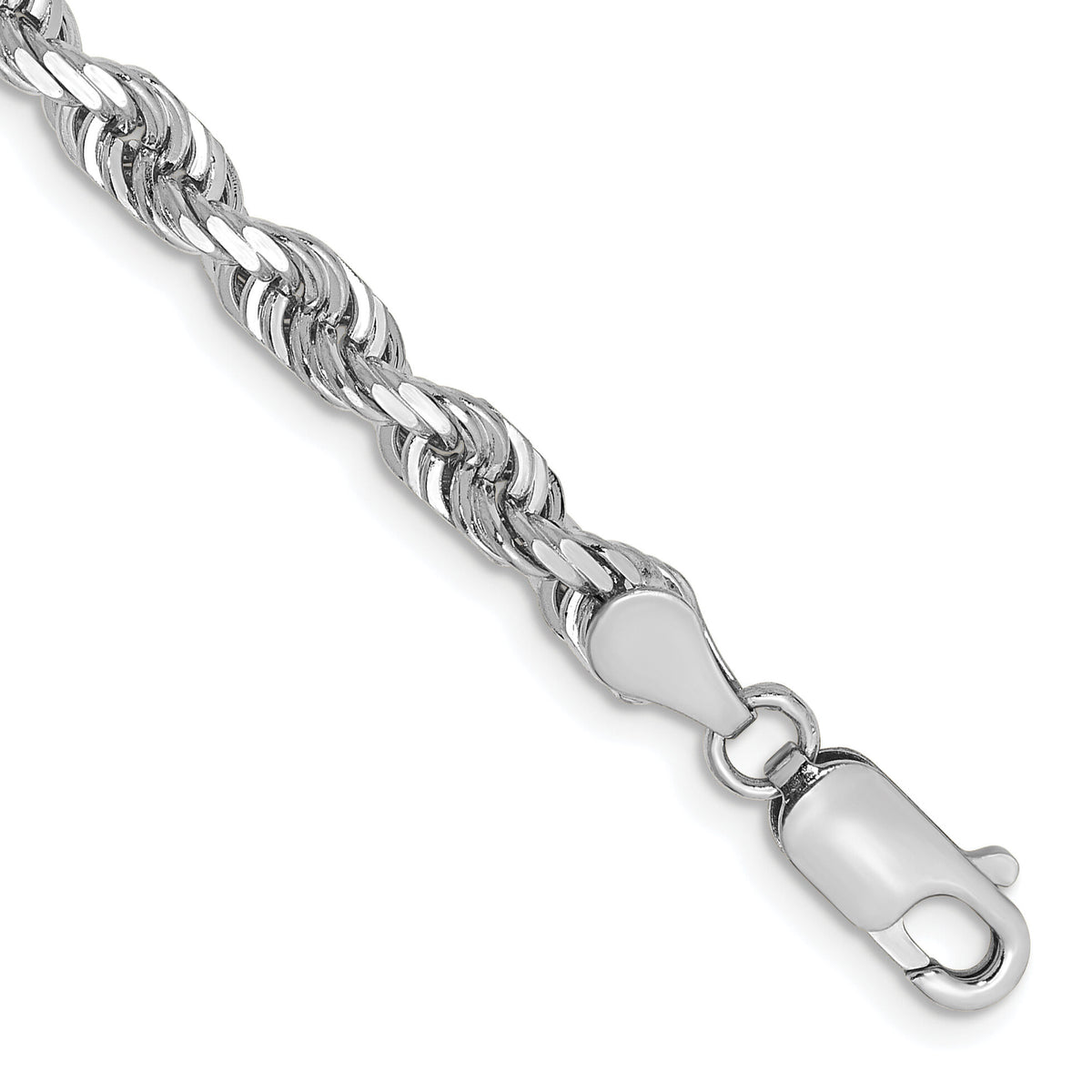 14k White Gold 4.5mm D/C Quadruple Rope Chain-WQT035-7