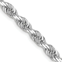 14k White Gold 4.5mm D/C Quadruple Rope Chain-WQT035-22