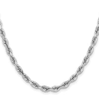 14k White Gold 5.0mm D/C Quadruple Rope Chain-WQT040-24