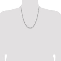 14k White Gold 5.0mm D/C Quadruple Rope Chain-WQT040-22