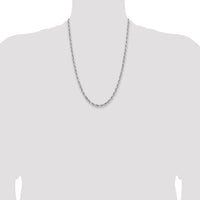 14k White Gold 5.0mm D/C Quadruple Rope Chain-WQT040-24