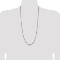 14k White Gold 5.0mm D/C Quadruple Rope Chain-WQT040-30