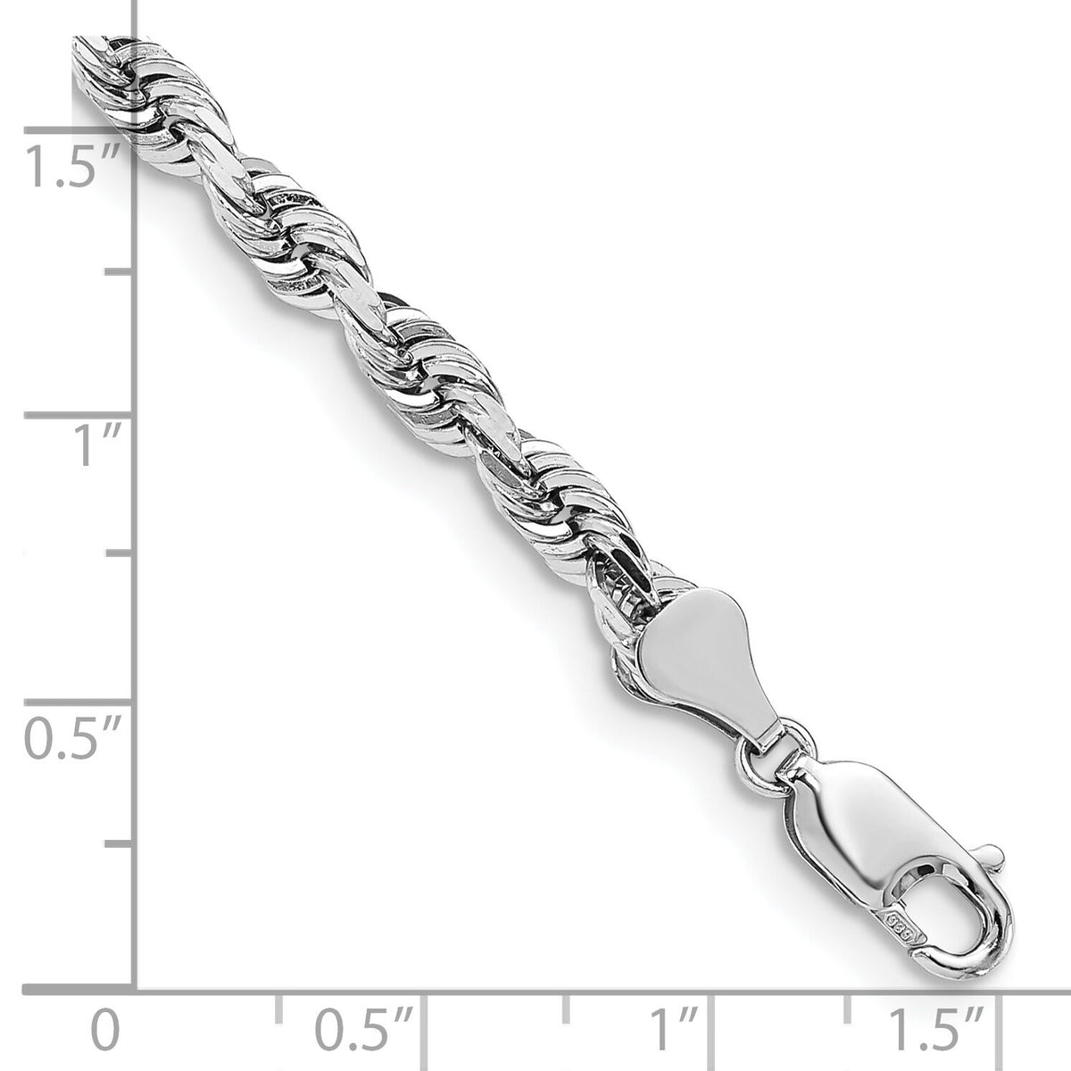 14k White Gold 5.0mm D/C Quadruple Rope Chain-WQT040-7