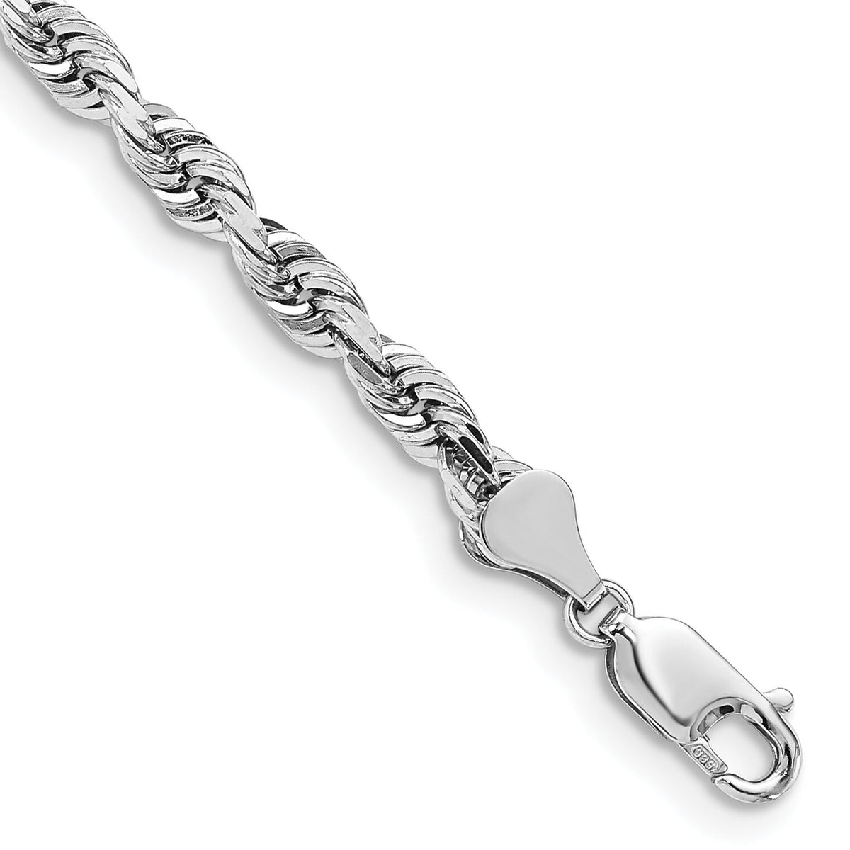 14k White Gold 5.0mm D/C Quadruple Rope Chain-WQT040-8