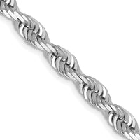14k White Gold 5.0mm D/C Quadruple Rope Chain-WQT040-22