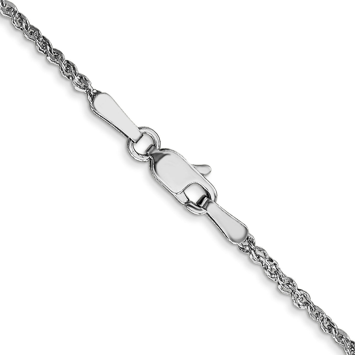 14K White Gold D/C 1.7mm Ropa Chain-WRPA028-18