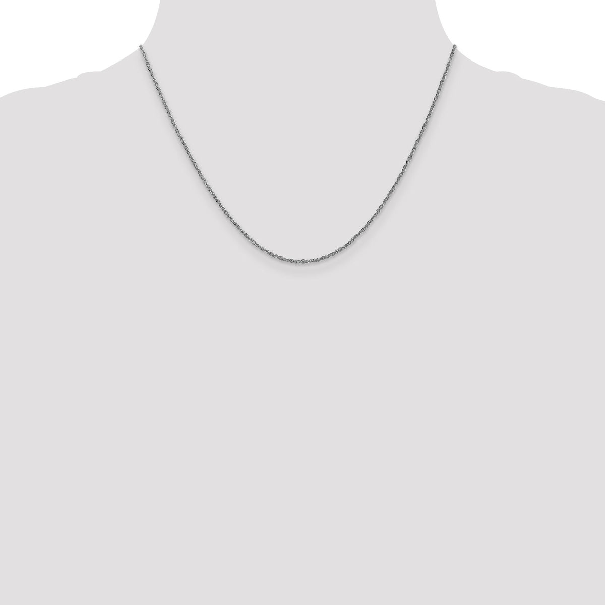 14K White Gold D/C 1.7mm Ropa Chain-WRPA028-18