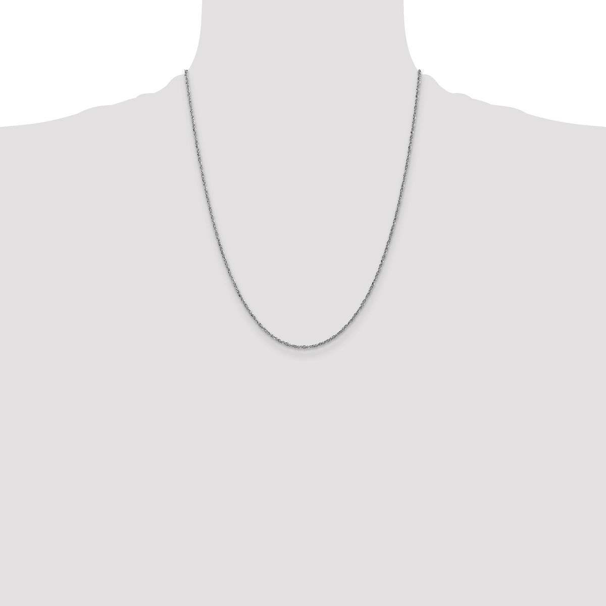 14K White Gold D/C 1.7mm Ropa Chain-WRPA028-22