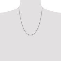 14K White Gold D/C 1.7mm Ropa Chain-WRPA028-22