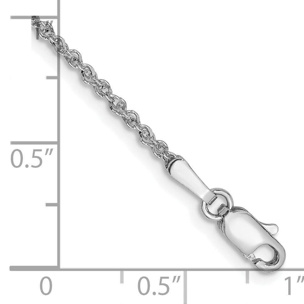 14K White Gold D/C 1.7mm Ropa Chain Anklet-WRPA028-10