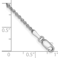 14K White Gold D/C 1.7mm Ropa Chain Anklet-WRPA028-10