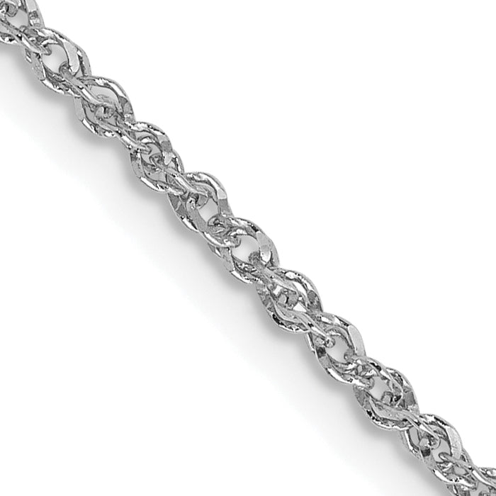 14K White Gold D/C 1.7mm Ropa Chain-WRPA028-20