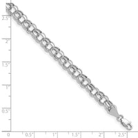 14k White Gold Lite 5.5mm Double Link Charm Bracelet-WSD2-7.25