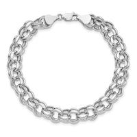 14k White Gold Lite 8mm Double Link Charm Bracele-WSD5-7.25