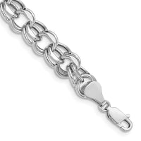 14k White Gold Lite 8mm Double Link Charm Bracele-WSD5-7.25