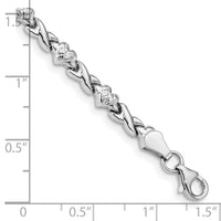 14k White Gold Polished Heart & X Bracelet-WSF854-7
