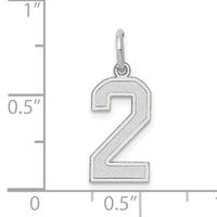 14kw Medium Satin Number 2 Charm-WSM02