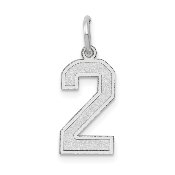 14kw Medium Satin Number 2 Charm-WSM02