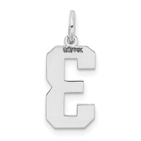 14kw Medium Satin Number 3 Charm-WSM03