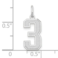 14kw Medium Satin Number 3 Charm-WSM03