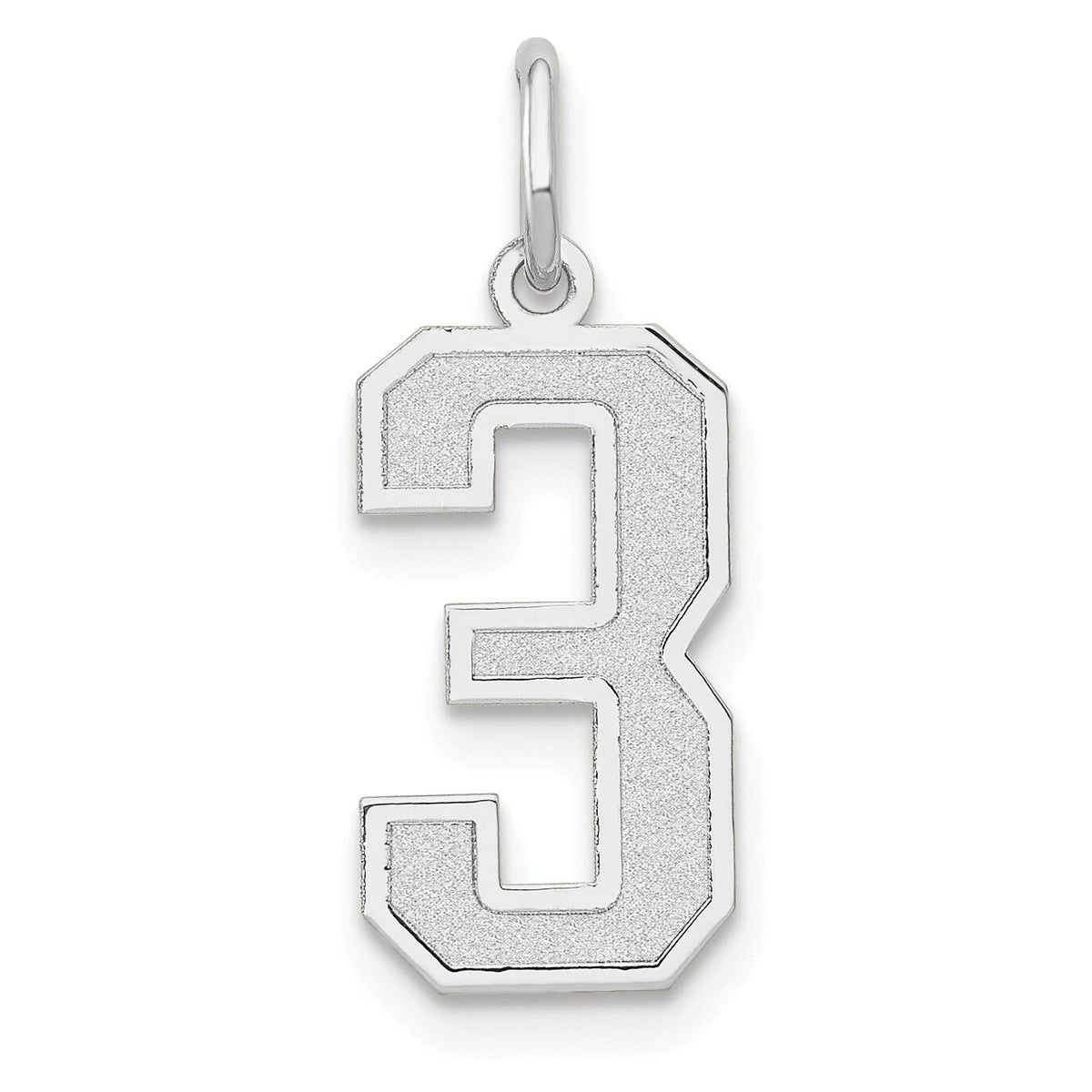 14kw Medium Satin Number 3 Charm-WSM03