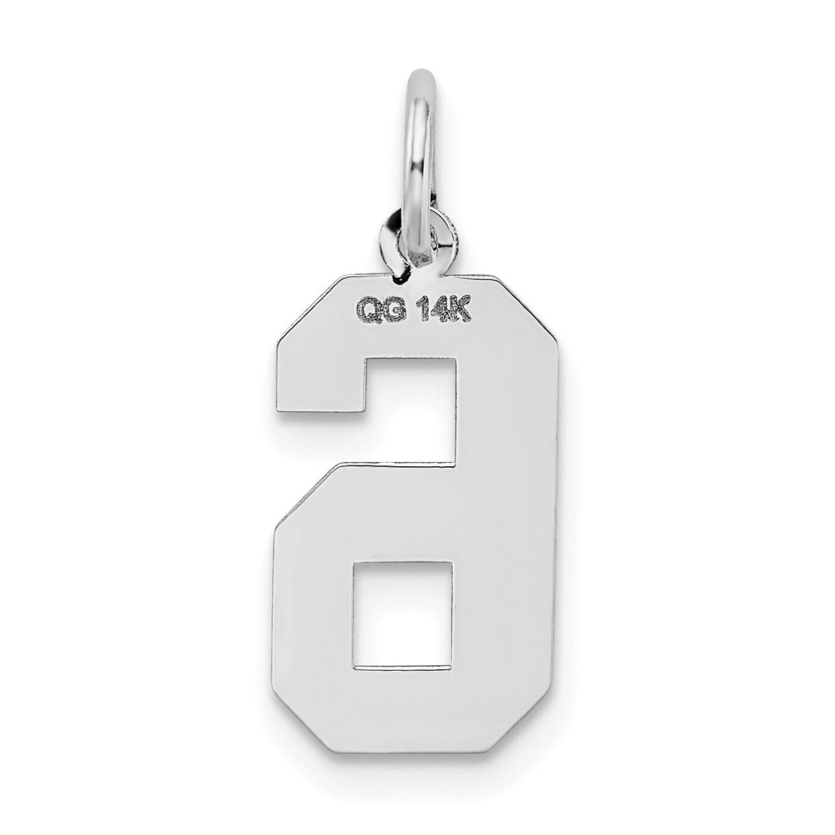 14kw Medium Satin Number 6 Charm-WSM06