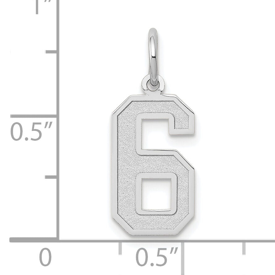 14kw Medium Satin Number 6 Charm-WSM06